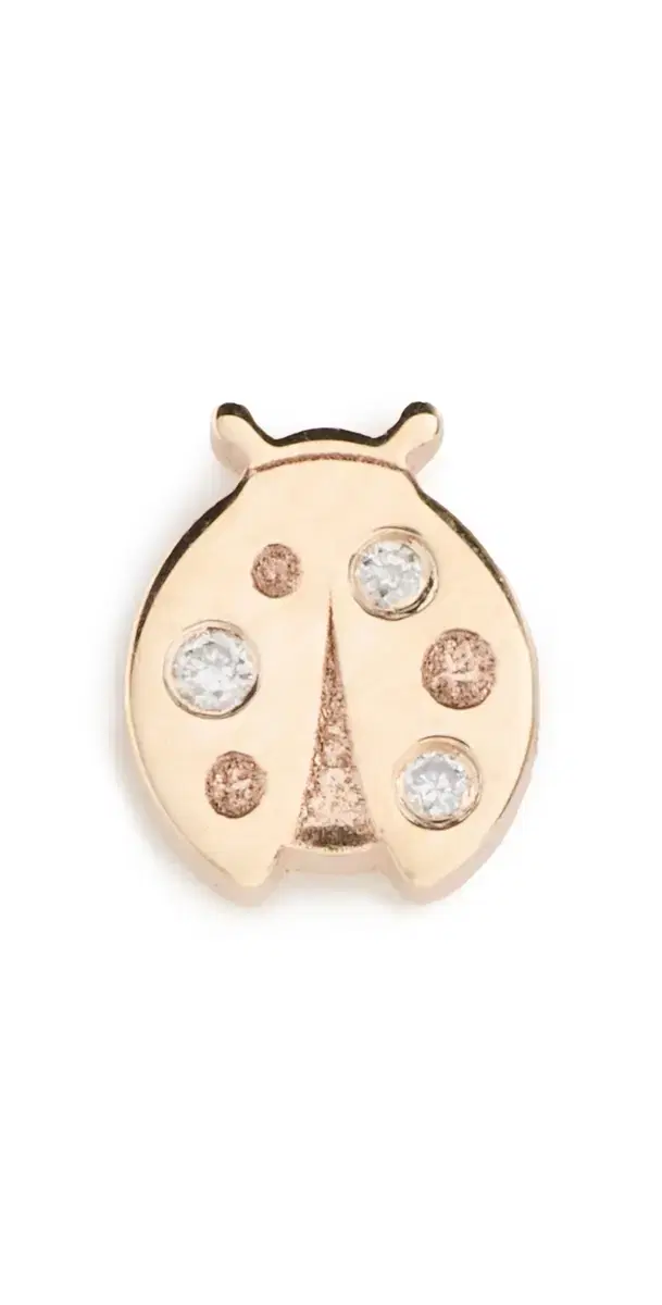 Zoe Chicco 14k Gold Itty Bitty Diamond Ladybug Single Stud Earring Yellow Gold One Size
