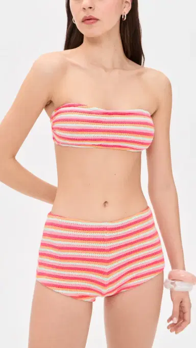 BEACH RIOT Kelsey Bikini Top Guava Jelly Crochet S | Thumbnail 5