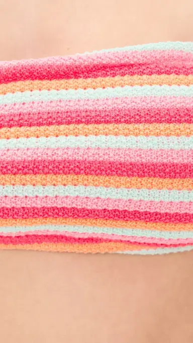 BEACH RIOT Kelsey Bikini Top Guava Jelly Crochet S | Thumbnail 6