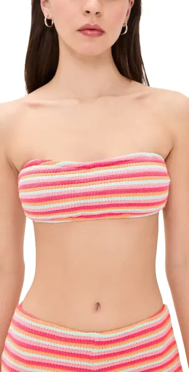 BEACH RIOT Kelsey Bikini Top Guava Jelly Crochet S | Thumbnail 1