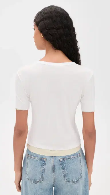 B SIDES Double Tee White/Pale Yellow M | Thumbnail 3