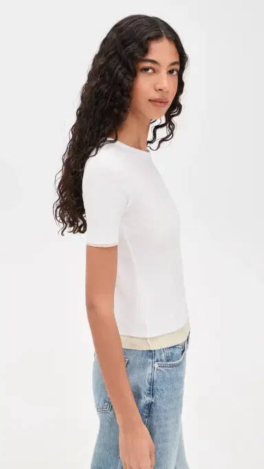B SIDES Double Tee White/Pale Yellow M | Thumbnail 4