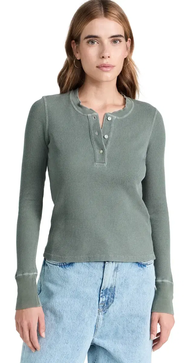 Thermal Henley Tee Tea Leaf