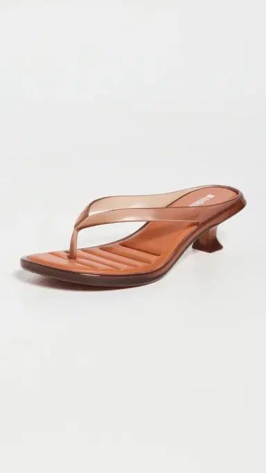 Melissa Jelly Kitten Heel Flip Flops Brown | Thumbnail 2