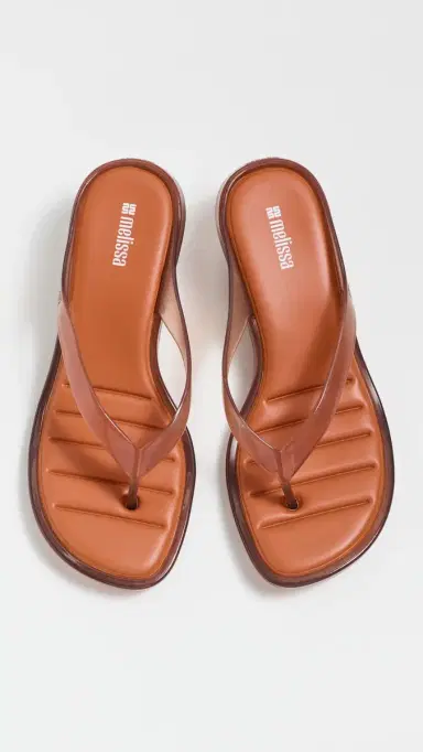 Melissa Jelly Kitten Heel Flip Flops Brown | Thumbnail 5