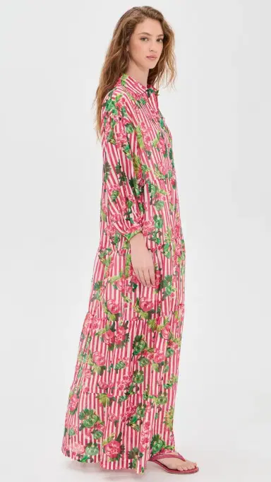 Saloni Soleil Maxi Dress Pivoines Stripe 4 | Thumbnail 4