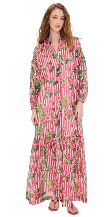 Saloni Soleil Maxi Dress Pivoines Stripe 4 | Thumbnail 1