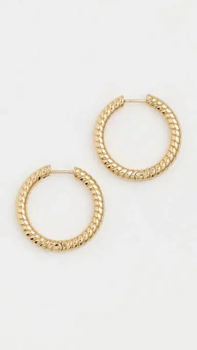 Jennifer Fisher Madison Huggie Hoop Earrings Yellow Gold One Size | Thumbnail 2