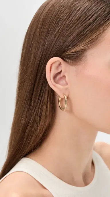 Jennifer Fisher Madison Huggie Hoop Earrings Yellow Gold One Size | Thumbnail 3