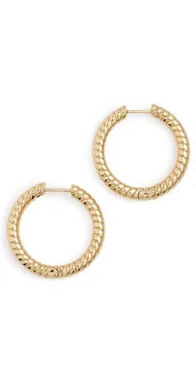 Jennifer Fisher Madison Huggie Hoop Earrings Yellow Gold One Size | Thumbnail 1