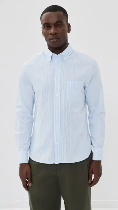 OFFICINE GÉNÉRALE New Candy tripe Oxford Button Down Shirt Candy tripe | Thumbnail 2 OFFICINE GÉNÉRALE New Candy tripe Oxford Button Down Shirt Candy tripe | Thumbnail 2