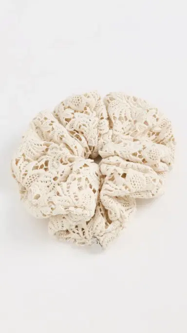 LELET NY Esme Crochet Scrunchie Ecru One Size | Thumbnail 2