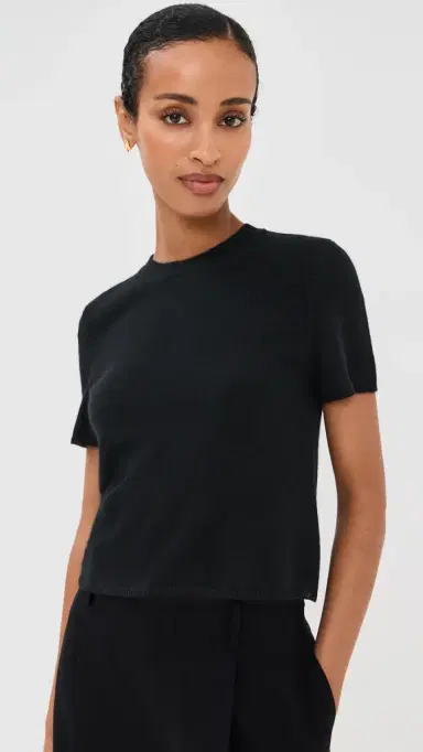 Sablyn Charleston Relaxed Cashmere Crewneck Tee Black M | Thumbnail 2