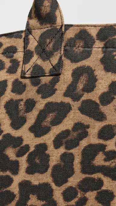 Anine Bing Leo Canvas Tote Black and Brown Leopard One Size | Thumbnail 5 Anine Bing Leo Canvas Tote Black and Brown Leopard One Size | Thumbnail 5