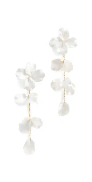 SHASHI Gardenia Earrings White One Size | Thumbnail 1