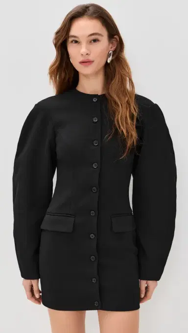 ROTATE Tailored Mini Dress Black | Thumbnail 2
