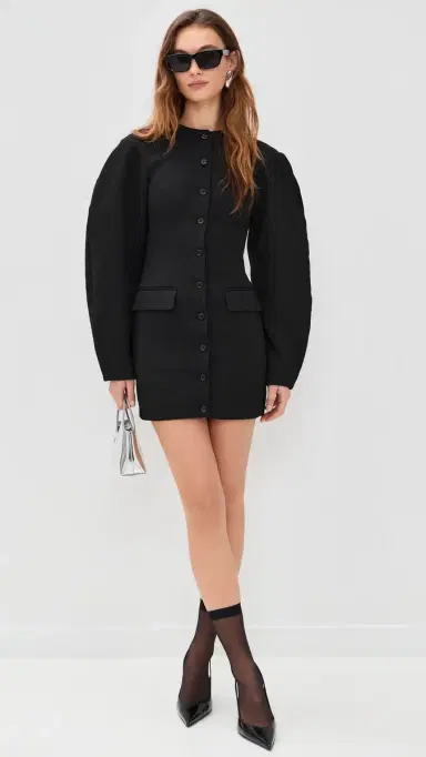 ROTATE Tailored Mini Dress Black | Thumbnail 5