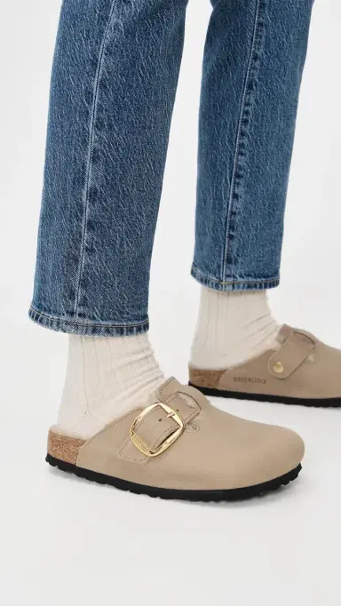 Birkenstock Boston Big Buckle Shearling Clogs Tobacco Brown 38 | Thumbnail 3