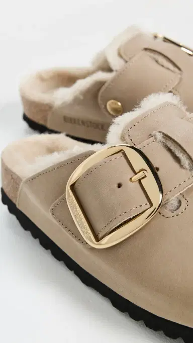 Birkenstock Boston Big Buckle Shearling Clogs Tobacco Brown 38 | Thumbnail 6