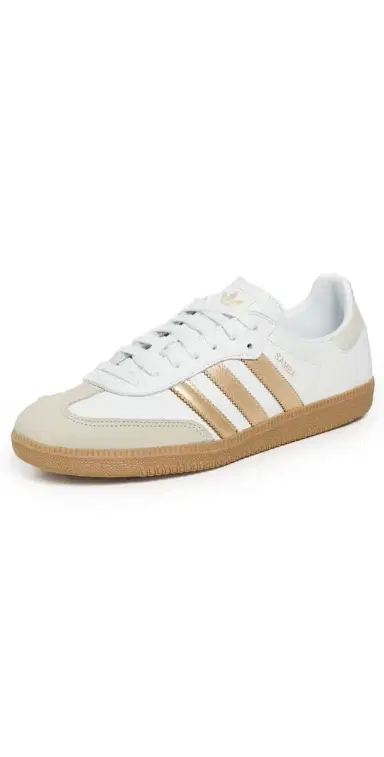 Adidas Samba OG Sneakers White/Wonder Gold Met/Grey One 9 | Thumbnail 1 Adidas Samba OG Sneakers White/Wonder Gold Met/Grey One 9 | Thumbnail 1