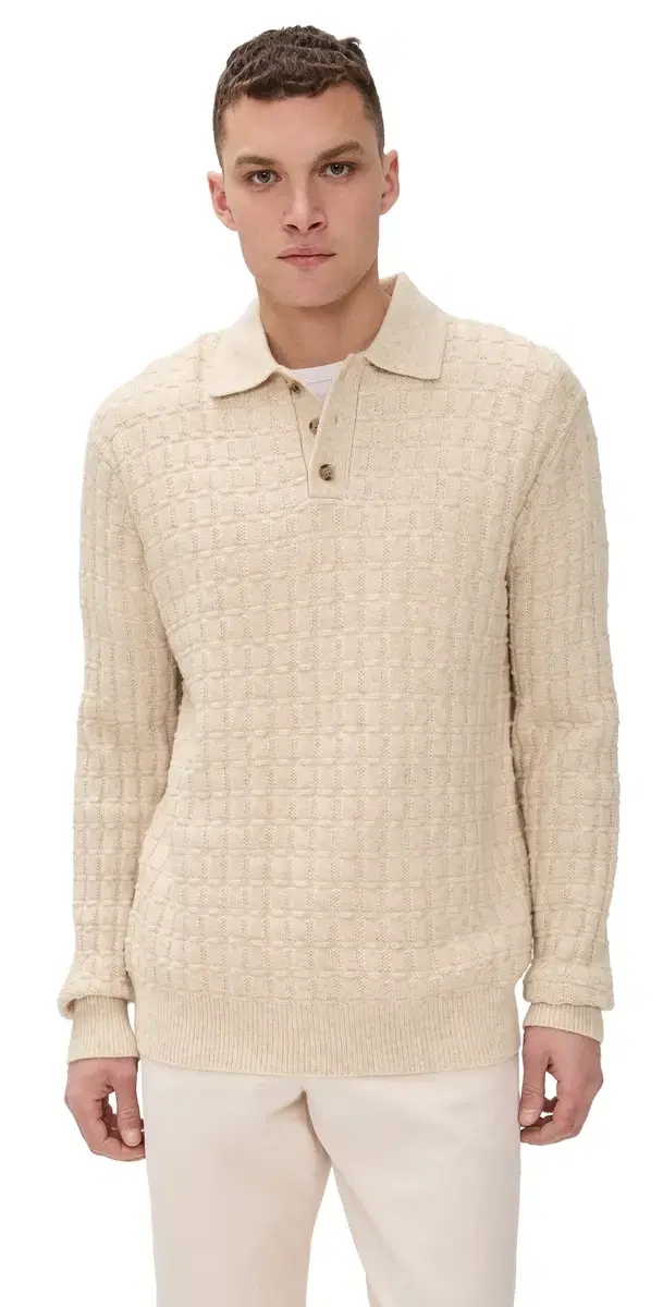 Gustav Squared Structure Polo Knit Light and Melange