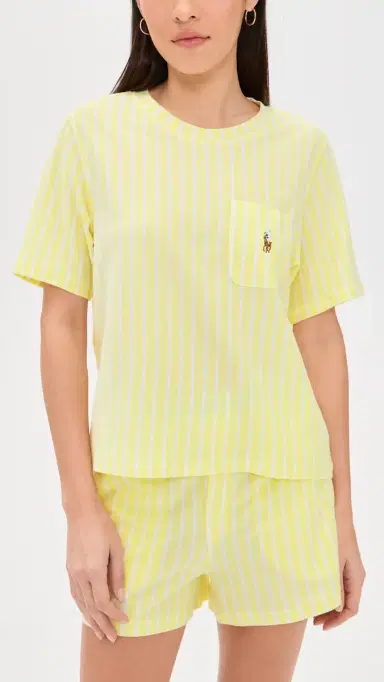 Polo Ralph Lauren Short Sleeve Short Set White Cloud/emon Verbena | Thumbnail 2