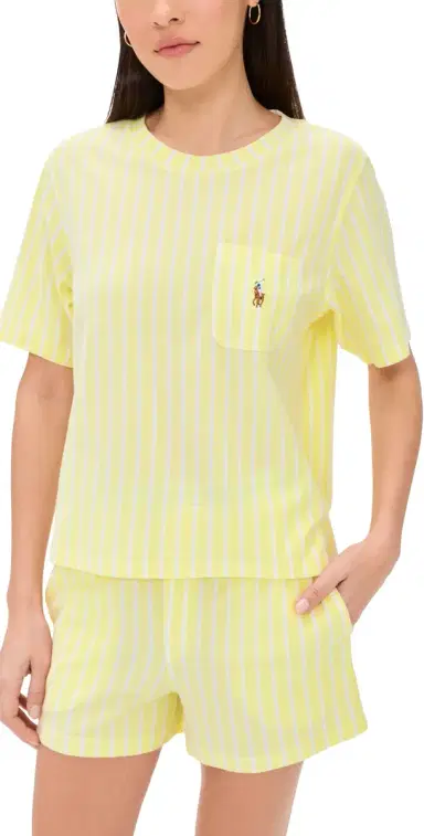 Polo Ralph Lauren Short Sleeve Short Set White Cloud/emon Verbena | Thumbnail 1