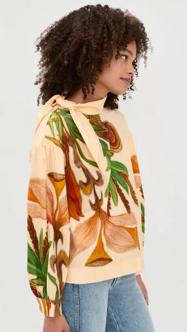 Ulla Johnson Pastel Long Sleeve Silk Blouse | Thumbnail 4 Ulla Johnson Pastel Long Sleeve Silk Blouse | Thumbnail 4