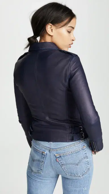 IRO Han Leather Jacket Navy 42 | Thumbnail 3