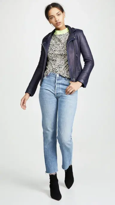 IRO Han Leather Jacket Navy 42 | Thumbnail 5