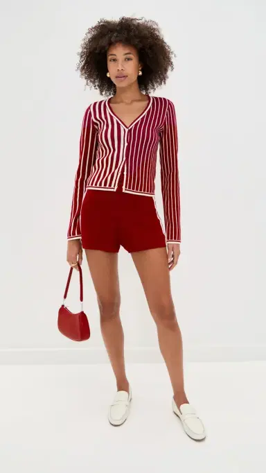 State & Lake Varsity Track Shorts Burgundy/White | Thumbnail 2