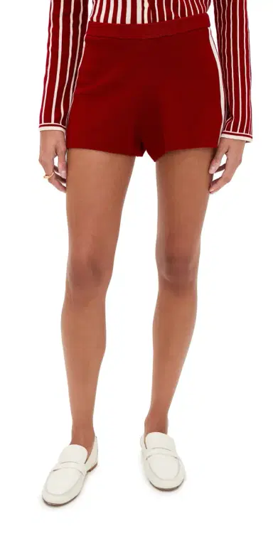 State & Lake Varsity Track Shorts Burgundy/White | Thumbnail 1
