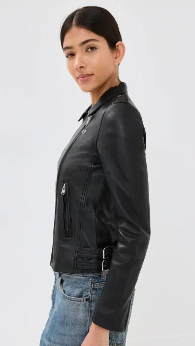 IRO Han Leather Jacket Black 38 | Thumbnail 4