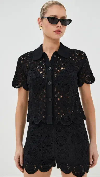 LE BOP Crochet Polo Black | Thumbnail 2