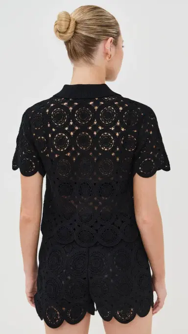 LE BOP Crochet Polo Black | Thumbnail 3