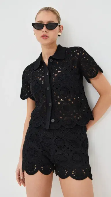 LE BOP Crochet Polo Black | Thumbnail 5