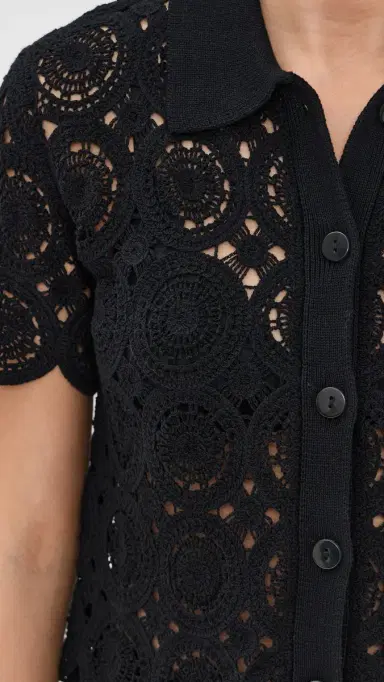 LE BOP Crochet Polo Black | Thumbnail 6