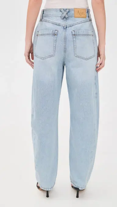Aje Stevie Barrel Ankle Jeans Light Wash Blue | Thumbnail 3