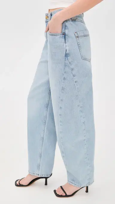Aje Stevie Barrel Ankle Jeans Light Wash Blue | Thumbnail 4