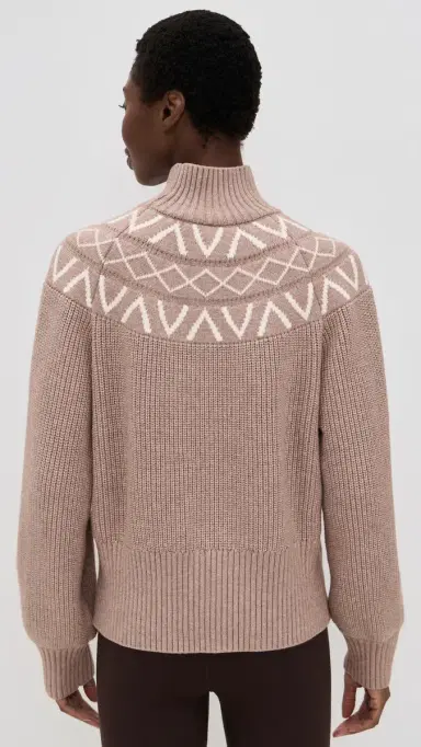 Varley Marcie Fair Isle Yoke Knit Sweater ight Taupe Marl | Thumbnail 3