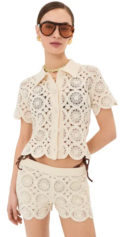 LE BOP Crochet Polo Antique White M | Thumbnail 1