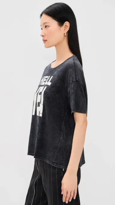R13 Hell Yea Relaxed Tee Dark Grey Acid | Thumbnail 4