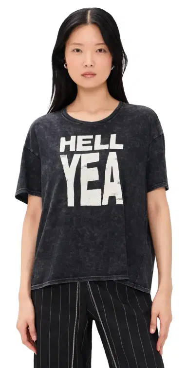 R13 Hell Yea Relaxed Tee Dark Grey Acid | Thumbnail 1