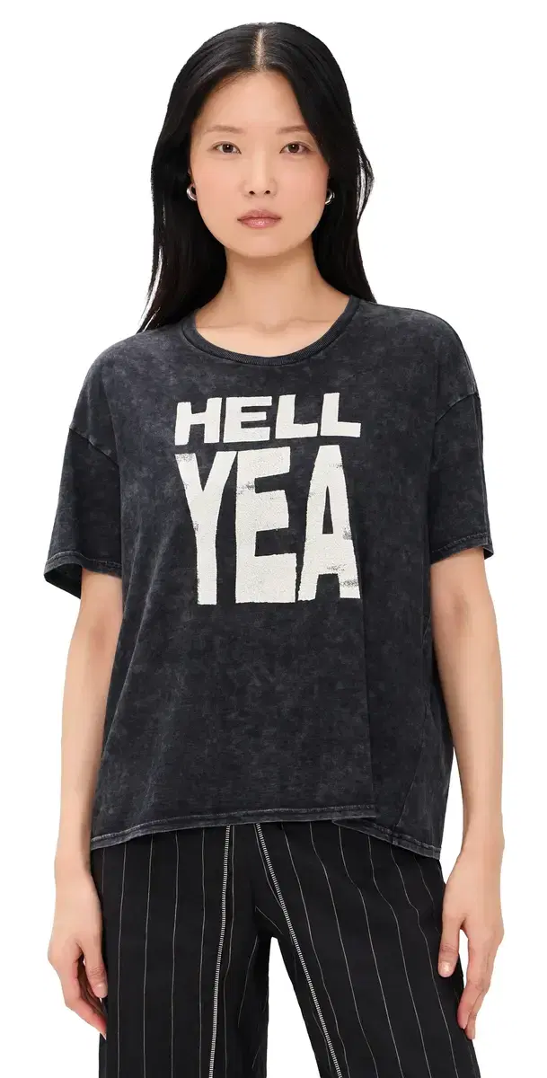 R13 Hell Yea Relaxed Tee Dark Grey Acid