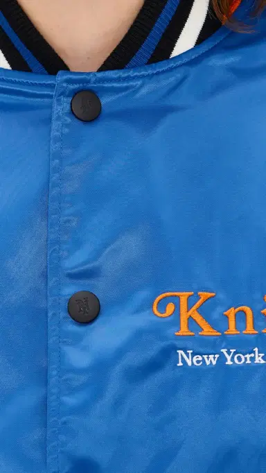 New York or Nowhere Knicks Give & Go Varsity Jacket Royal Blue M | Thumbnail 6