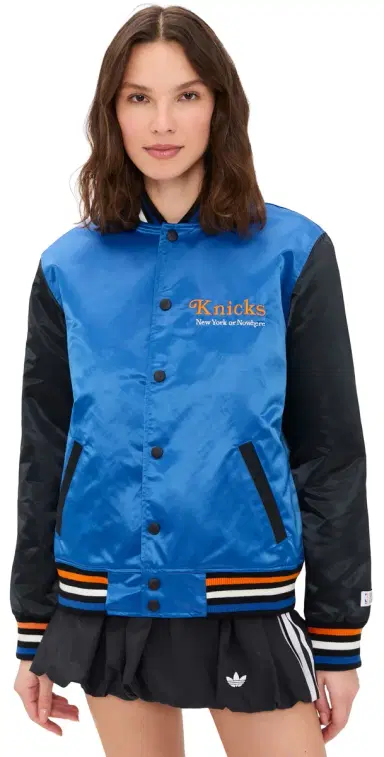 New York or Nowhere Knicks Give & Go Varsity Jacket Royal Blue M | Thumbnail 1