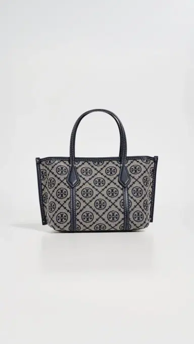 Tory Burch Perry T Monogram Mini Tote Tory Navy One Size | Thumbnail 2