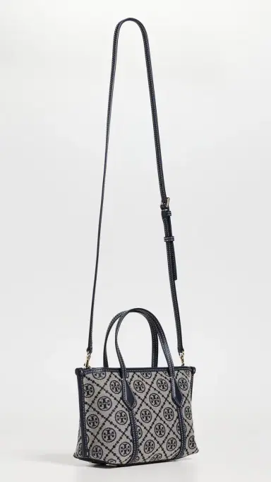 Tory Burch Perry T Monogram Mini Tote Tory Navy One Size | Thumbnail 4