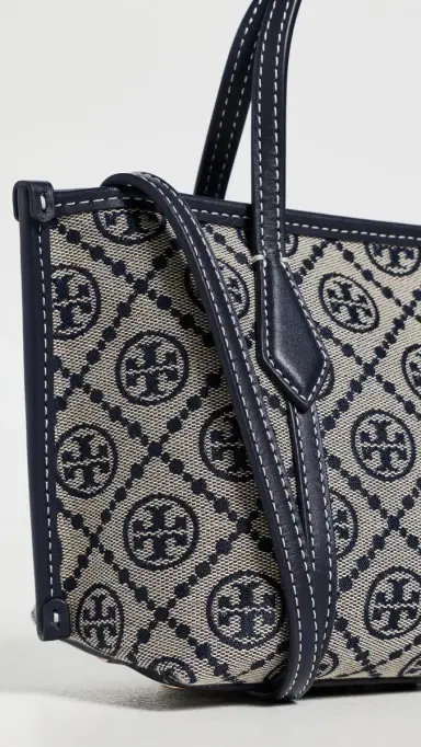 Tory Burch Perry T Monogram Mini Tote Tory Navy One Size | Thumbnail 5