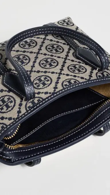 Tory Burch Perry T Monogram Mini Tote Tory Navy One Size | Thumbnail 6